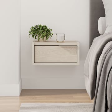 Silena Veggmontert Nattbord 40 cm med Tre- og Eikeutseende, Oppbevaring med Skuff - Beige - Møbler - Bord - Avlastningsbord & sidobord - Sengebord & nattbord
