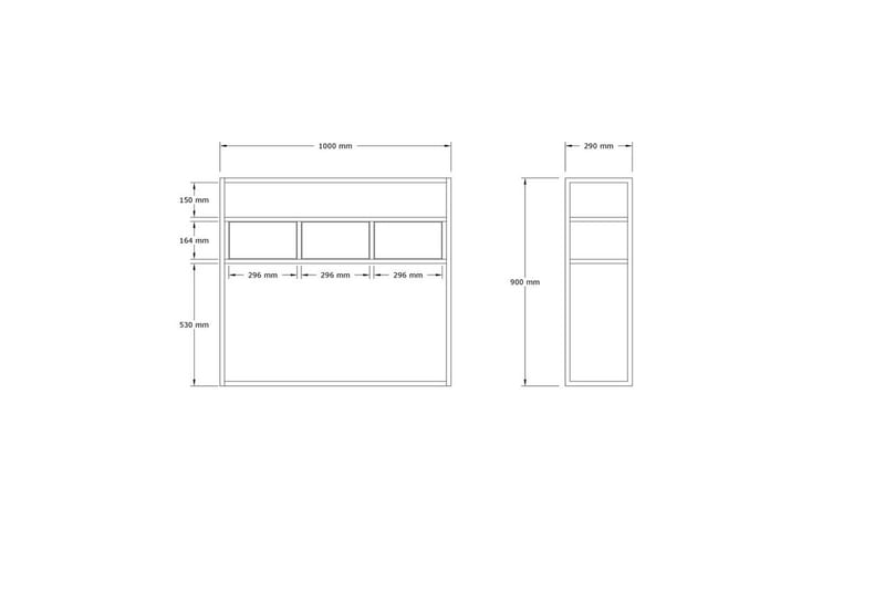 Skinke konsollbord 100 cm - Grafittgrå - Møbler - Bord - Avlastningsbord & sidobord - Konsollbord & gangbord