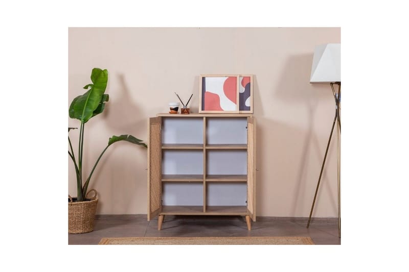 Skjenk Goose Hvit / Eik - Hvit / Eik - Oppbevaring - Oppbevaringsmøbler - Sideboard & skjenk