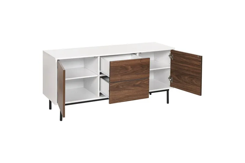 Skjenk Okland Hvit, mørkt treverk - Hvit, mørkt treverk - Oppbevaring - Oppbevaringsmøbler - Sideboard & skjenk