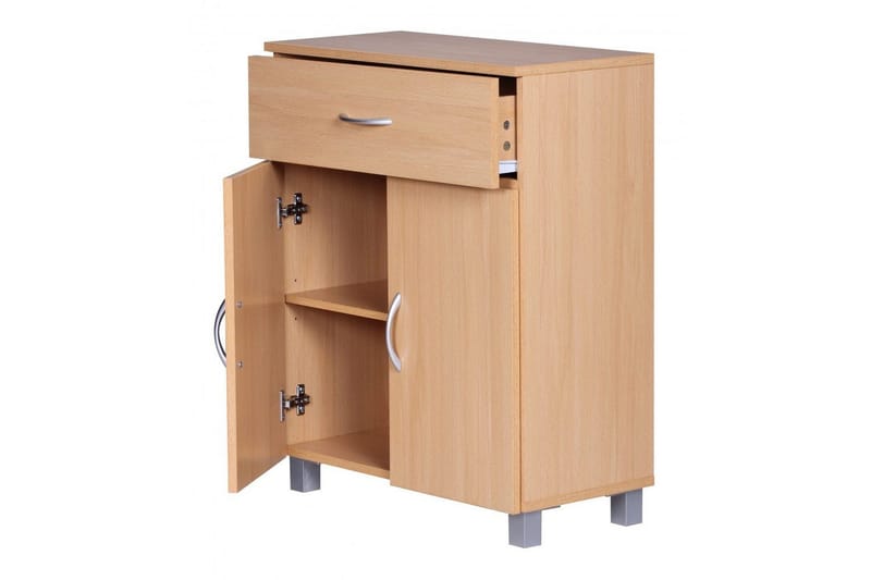 Skjenk Wohnling Foliert sponplate 60 x 75 cm 2 dører 1 skuff Moderne stil - Oppbevaring - Oppbevaringsmøbler - Sideboard & skjenk