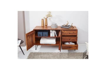 Skjenk Wohnling Heltre 145 cm med 3 skuffer 1 dør Hårnålben Industriell - Møbler - Bord - Avlastningsbord & sidobord - Pidestall & blomsterpidestall