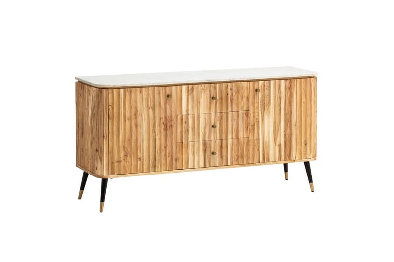 Skjenk Wohnling Heltre Ekte Lønnetre Topp 150 cm 2 Dører 3 Skuffer Moderne - Møbler - Bord - Avlastningsbord & sidobord - Pidestall & blomsterpidestall