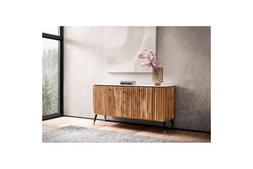 Skjenk Wohnling Heltre Ekte Lønnetre Topp 150 cm 2 Dører 3 Skuffer Moderne - Møbler - Bord - Avlastningsbord & sidobord - Pidestall & blomsterpidestall