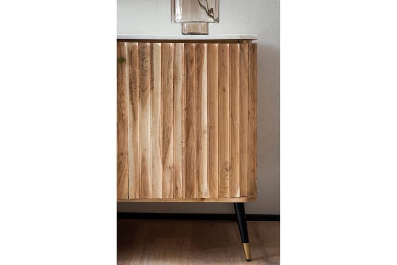 Skjenk Wohnling Heltre Ekte Lønnetre Topp 150 cm 2 Dører 3 Skuffer Moderne - Møbler - Bord - Avlastningsbord & sidobord - Pidestall & blomsterpidestall