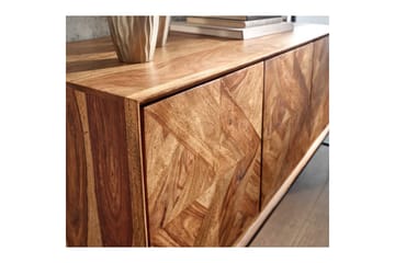 Skjenk Wohnling Heltre trekant optisk inlay 123 cm med 3 dører industriell - Møbler - Bord - Avlastningsbord & sidobord - Konsollbord & gangbord