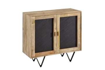 Skjenk Wohnling Massivt tre 80 cm 3D kant steinoptikk front 2 dører moderne - Møbler - Bord - Avlastningsbord & sidobord - Konsollbord & gangbord