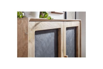 Skjenk Wohnling Massivt tre 80 cm 3D kant steinoptikk front 2 dører moderne - Møbler - Bord - Avlastningsbord & sidobord - Konsollbord & gangbord