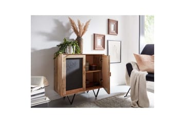 Skjenk Wohnling Massivt tre 80 cm 3D kant steinoptikk front 2 dører moderne - Møbler - Bord - Avlastningsbord & sidobord - Konsollbord & gangbord