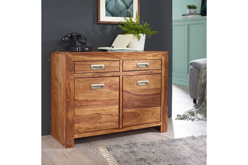 Skjenk Wohnling Massivt tre 90 cm 2 dører 2 skuffer landlig stil - Møbler - Bord - Avlastningsbord & sidobord - Konsollbord & gangbord