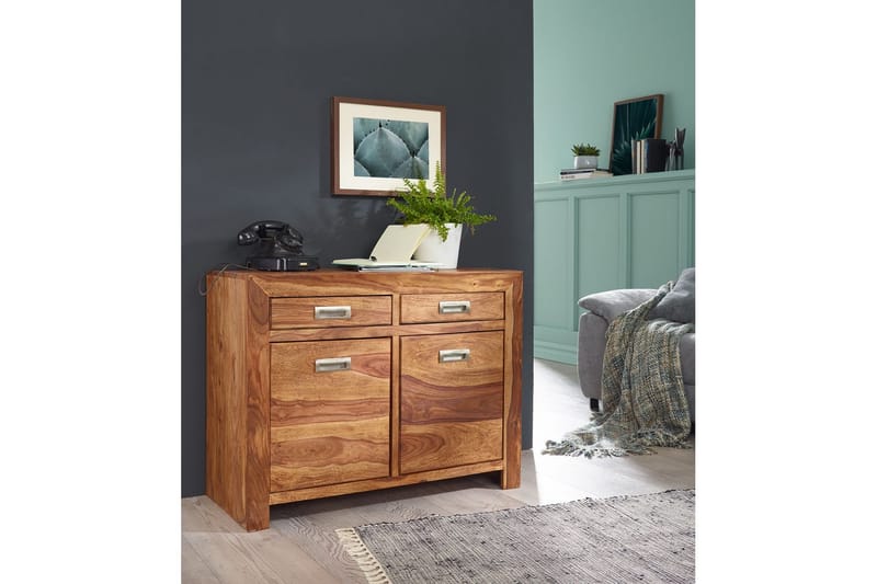 Skjenk Wohnling Massivt tre 90 cm 2 dører 2 skuffer landlig stil - Møbler - Bord - Avlastningsbord & sidobord - Konsollbord & gangbord
