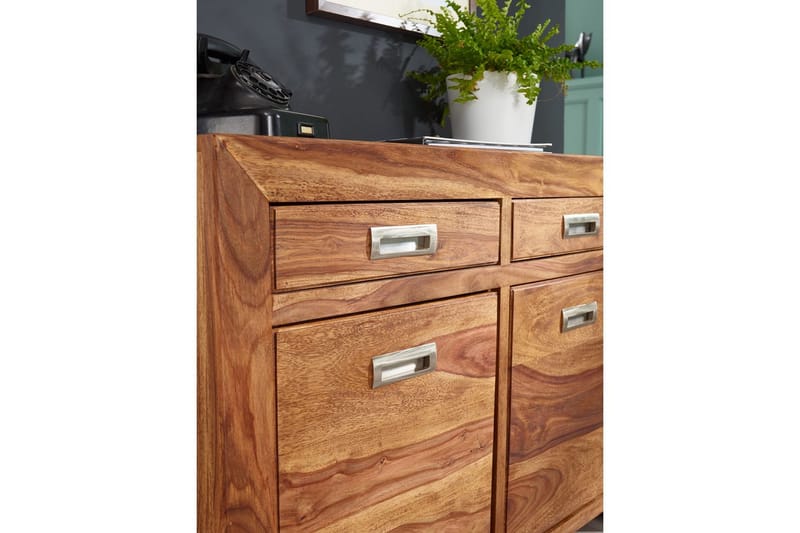Skjenk Wohnling Massivt tre 90 cm 2 dører 2 skuffer landlig stil - Møbler - Bord - Avlastningsbord & sidobord - Konsollbord & gangbord