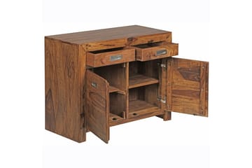 Skjenk Wohnling Massivt tre 90 cm 2 dører 2 skuffer landlig stil - Oppbevaring - Oppbevaringsmøbler - Sideboard & skjenk