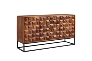 Skjenk Wohnling Massivt treverk design front 145 cm med 2 dører 3 skuffer industriell - Møbler - Bord - Avlastningsbord & sidobord - Konsollbord & gangbord