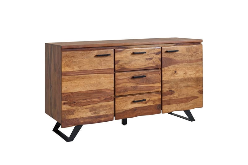 Skjenk Wohnling Massivt treverk trekanter 145 cm med 2 dører 3 skuffer industriell - Møbler - Bord - Avlastningsbord & sidobord - Konsollbord & gangbord