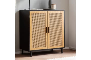 Skjenk Wohnling Melaminbelagt MDF 80 cm 2 dører med flettverk i Wieners stil moderne - Møbler - Bord - Avlastningsbord & sidobord - Konsollbord & gangbord