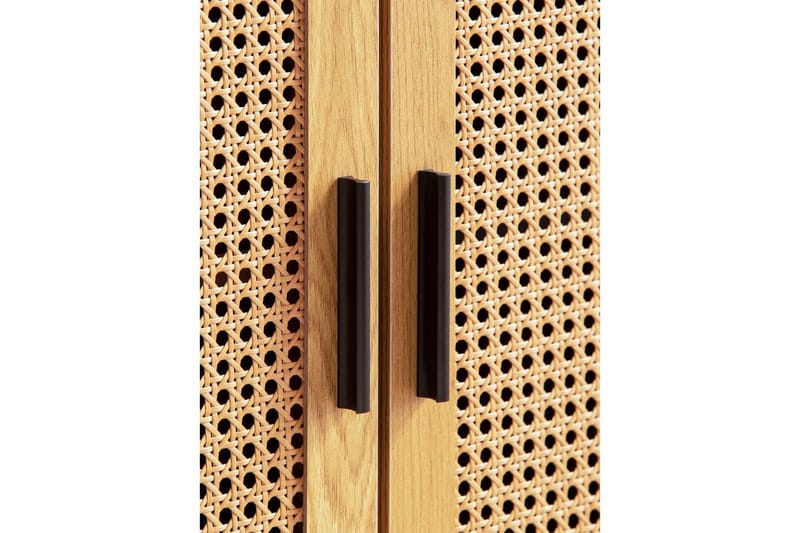 Skjenk Wohnling Melaminbelagt MDF 80 cm 2 dører med flettverk i Wieners stil moderne - Møbler - Bord - Avlastningsbord & sidobord - Konsollbord & gangbord