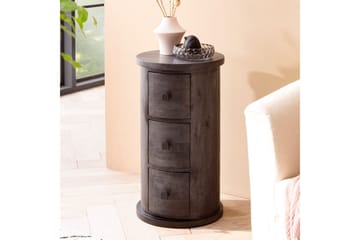 Skjenk Wohnling Rundt heltre landstil Svart, 3 skuffer - Svart, 3 skuffer - Oppbevaring - Oppbevaringsmøbler - Sideboard & skjenk