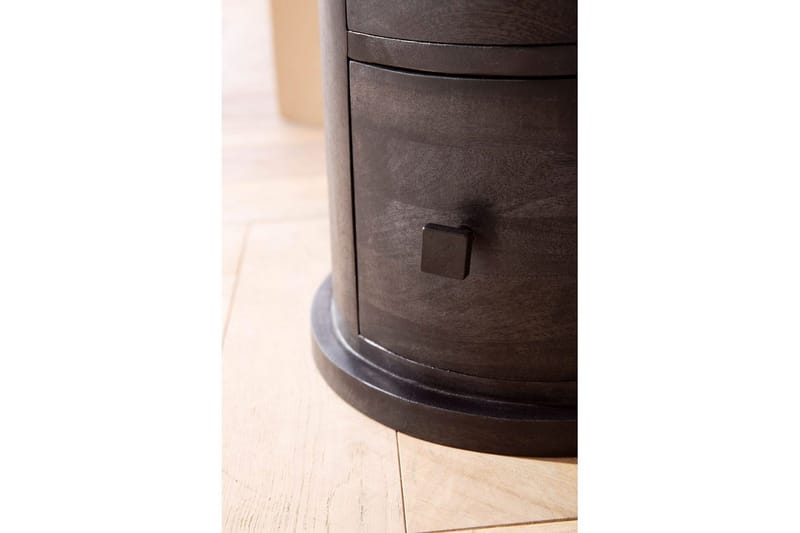 Skjenk Wohnling Rundt heltre landstil Svart, 3 skuffer - Svart, 3 skuffer - Oppbevaring - Oppbevaringsmøbler - Sideboard & skjenk