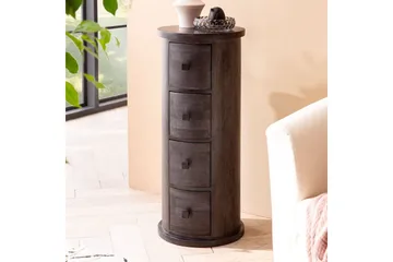 Skjenk Wohnling Rundt heltre landstil Svart, 4 skuffer - Svart, 4 skuffer - Møbler - Bord - Avlastningsbord & sidobord - Konsollbord & gangbord