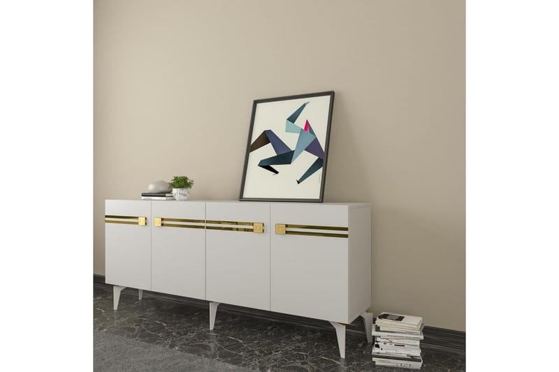 Slobidka Konsollbord 150 cm - Gull/Hvit - Møbler - Bord - Avlastningsbord & sidobord - Konsollbord & gangbord