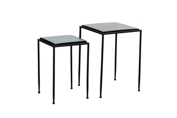 Sofabord Wohnling Sett med 2 firkantet glass med tynne metallben i moderne stil - Møbler - Bord - Avlastningsbord & sidobord - Settbord