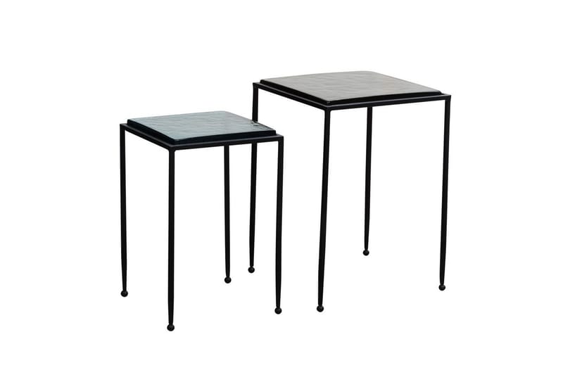 Sofabord Wohnling Sett med 2 firkantet glass med tynne metallben i moderne stil - Møbler - Bord - Avlastningsbord & sidobord - Settbord