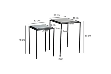 Sofabord Wohnling Sett med 2 firkantet glass med tynne metallben i moderne stil - Møbler - Bord - Avlastningsbord & sidobord - Settbord