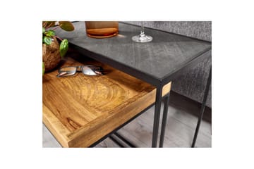 Sofabord Wohnling Sett med 2 Massivt Tre Brettstil Steinoptikk Industriell - Møbler - Bord - Avlastningsbord & sidobord - Settbord