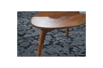 Sofabord Wohnling Sett med 2 nyreformet, massivt treverk, treben i landlig stil mørkebrun - mørkebrun - Møbler - Bord - Avlastningsbord & sidobord - Settbord