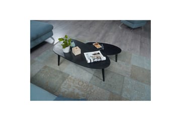 Sofabord Wohnling Sett med 2 nyreformet, massivt treverk, treben i landlig stil Svart - Svart - Møbler - Bord - Avlastningsbord & sidobord - Settbord