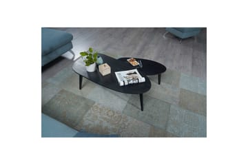 Sofabord Wohnling Sett med 2 nyreformet, massivt treverk, treben i landlig stil Svart - Svart - Møbler - Bord - Avlastningsbord & sidobord - Settbord