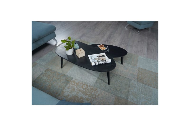 Sofabord Wohnling Sett med 2 nyreformet, massivt treverk, treben i landlig stil Svart - Svart - Møbler - Bord - Avlastningsbord & sidobord - Settbord