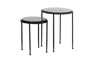 Sofabord Wohnling Sett med 2 runde glass tynne metallben moderne - Møbler - Bord - Avlastningsbord & sidobord - Lampebord & sidebord
