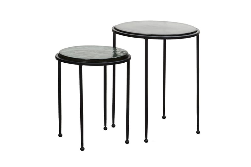 Sofabord Wohnling Sett med 2 runde glass tynne metallben moderne - Møbler - Bord - Avlastningsbord & sidobord - Lampebord & sidebord