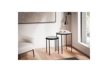 Sofabord Wohnling Sett med 2 runde glass tynne metallben moderne - Møbler - Bord - Avlastningsbord & sidobord - Lampebord & sidebord