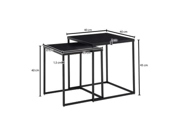 Sofabord Wohnling Sett med 2 pulverlakkert metall med metallben moderne - Møbler - Bord - Avlastningsbord & sidobord - Settbord