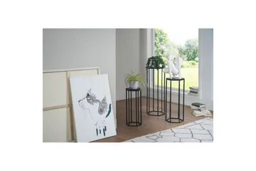 Sofabord Wohnling Sett med 3 massivt tre blomsterbord sett industriell - Møbler - Bord - Avlastningsbord & sidobord - Blomsterbord