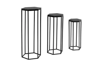 Sofabord Wohnling Sett med 3 massivt tre blomsterbord sett industriell - Møbler - Bord - Avlastningsbord & sidobord - Blomsterbord