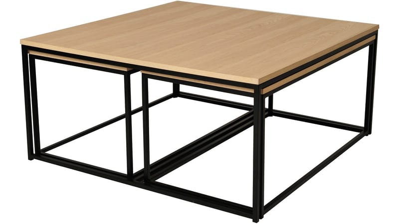Sofabordsett Yrland 2+1 - Hvitpigmentert - Møbler - Bord - Avlastningsbord & sidobord - Settbord