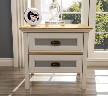 Solena Nattbord 60 cm - Krem, eik, grå - Møbler - Bord - Avlastningsbord & sidobord - Sengebord & nattbord