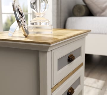 Solena Nattbord 60 cm - Krem, eik, grå - Møbler - Bord - Avlastningsbord & sidobord - Sengebord & nattbord