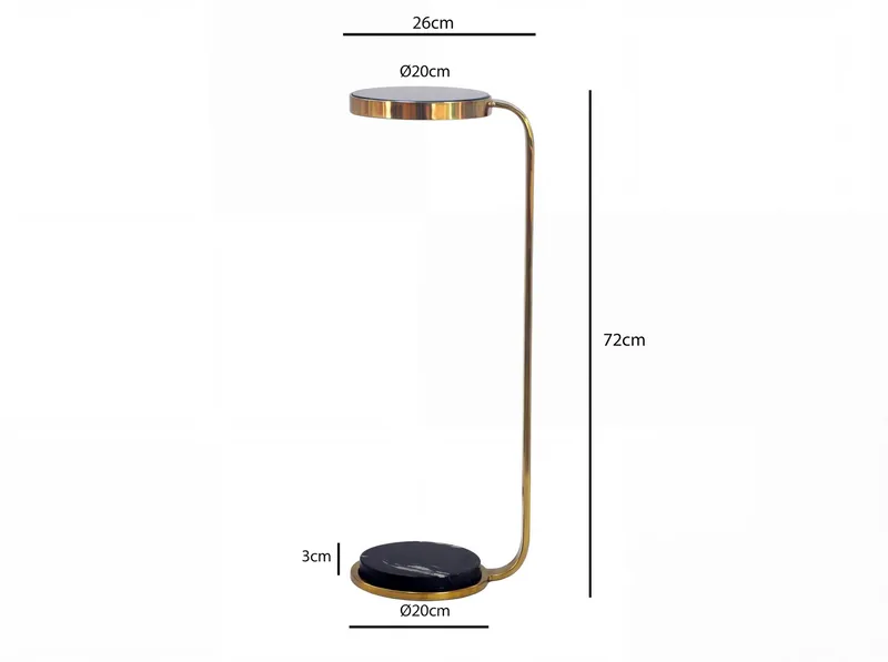 Solren rundt sidebord 72 cm i metall med marmorplate - svart gull - Møbler - Bord - Avlastningsbord & sidobord - Brettbord og småbord