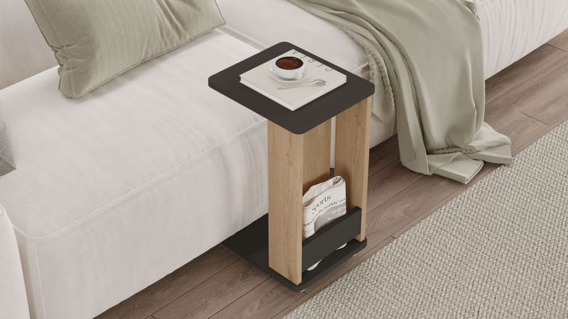 Solven Sidebord 32x42x55 cm - Eik og antrasitt - Møbler - Bord - Avlastningsbord & sidobord - Brettbord og småbord