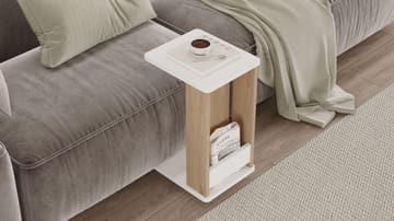 Solven Sidebord 32x42x55 cm - Eik og hvit - Møbler - Bord - Avlastningsbord & sidobord - Brettbord og småbord