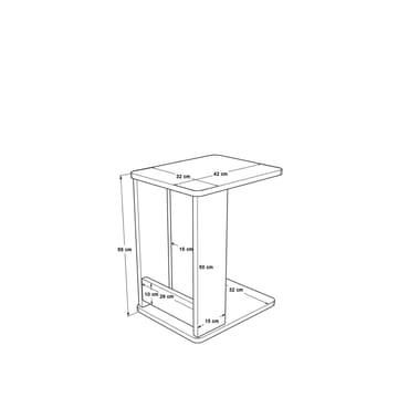 Solven Sidebord 32x42x55 cm - Eik/Antrasitt - Møbler - Bord - Avlastningsbord & sidobord - Brettbord og småbord
