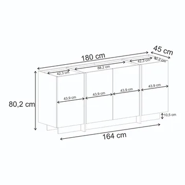 Sorlan Konsollbord 180 cm - Antrasitt/Svart - Møbler - Bord - Avlastningsbord & sidobord - Konsollbord & gangbord