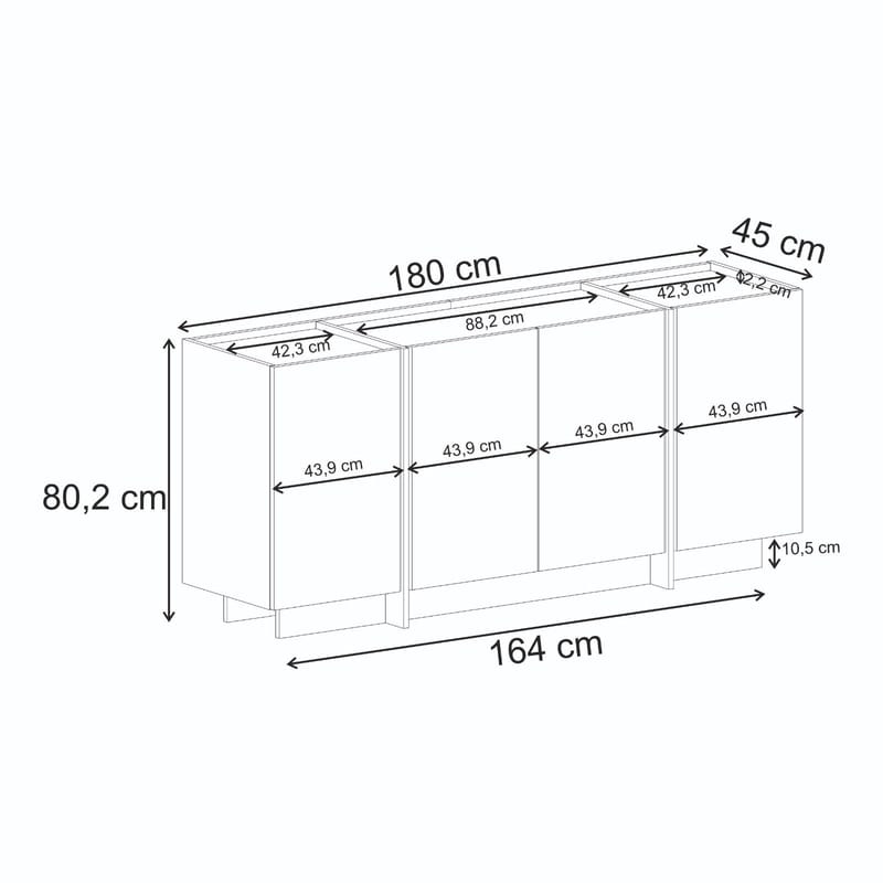 Sorlan Konsollbord 180 cm - Antrasitt/Svart - Møbler - Bord - Avlastningsbord & sidobord - Konsollbord & gangbord
