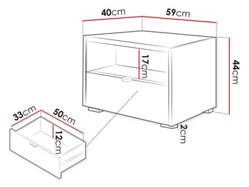 Sovren Nattbord 59 cm - Brun - Møbler - Bord - Avlastningsbord & sidobord - Sengebord & nattbord