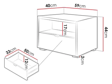 Sovren Nattbord 59 cm - Brun - Møbler - Bord - Avlastningsbord & sidobord - Sengebord & nattbord